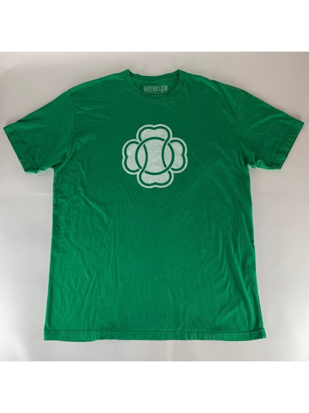 Baseballism Green St Patricks Day Shrot Sleeve Crewneck Shirt Mens XL